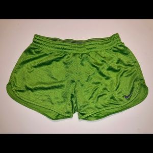 2000s Nike lime green mesh running shorts